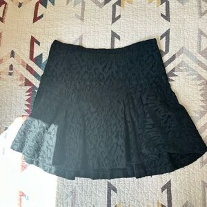 Free people black leopard pattern skirt